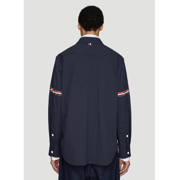 Thom Browne Nylon Armband Shirt Jacket in Navy Blue Size 1 (Small) Snap Front - Picture 14 of 16